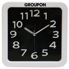 Custom Printed Large Retro Look Analog Alarm Clock (Black)
