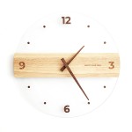 Solid Wood Acrylic Glass Wall Clock Branded