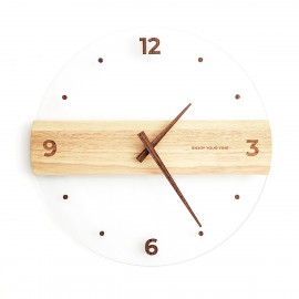 Solid Wood Acrylic Glass Wall Clock Branded