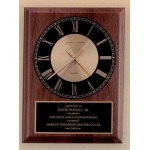 American Walnut Quartz Clock w/ Round Black Face (8"x10") Logo Printed