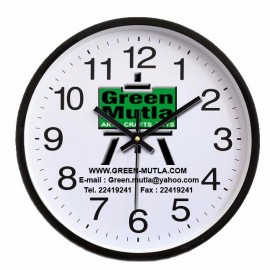 12 inch Round Wall Clock Logo Printed