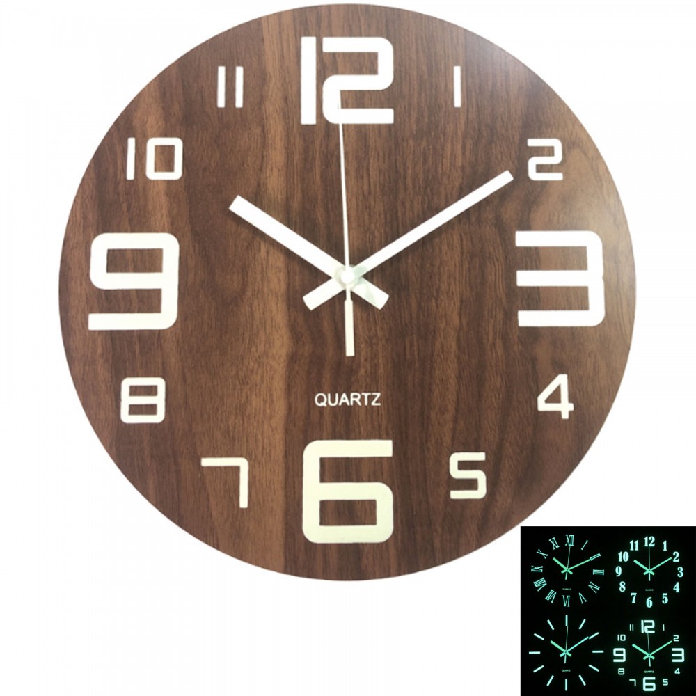Logo Printed Night Light Function Silent Round Wall Clock Logo Printed Night Light Function Silent Round Wall Clock