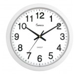 Custom Printed Impecca 14 Inch Sweep Movement Wall Clock Silver White