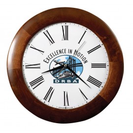 Howard Miller Cherry Finish Wood Corporate Wall Clock (Full Color Dial) Custom Imprinted