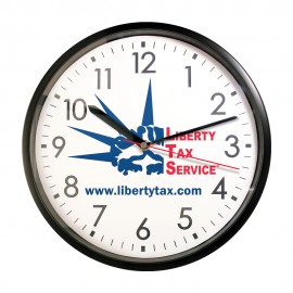 Clock - 11.5" Black Wall Clock Full Color Logo Printed