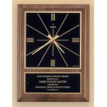 Logo Printed American Walnut Vertical Wall Clock with Square Face 8 x 10"