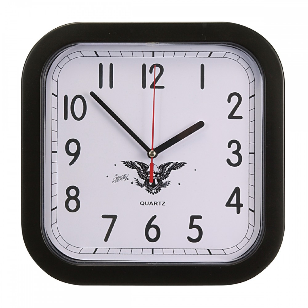 Rounded Square Wall Clock w/4 Color Process Printing (CMYK) Logo Printed Rounded Square Wall Clock w/4 Color Process Printing (CMYK) Logo Printed
