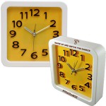 Custom Imprinted Large Retro Look Analog Alarm Clock (Yellow)