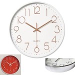 Round Silent Non Ticking Quartz Wall Clock Branded