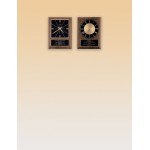Logo Printed American Walnut Quartz Clock w/ Square Black Face (8"x10")