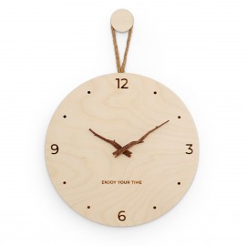 10" Wood Wall Clock Branded