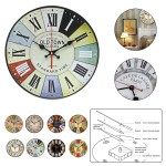 Custom Printed 12 Inch Silent Round Wooden Wall Clock