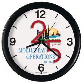 Howard Miller Kenwick 13 1/2" Wall Clock w/ Black Case (Full Color Dial) Custom Imprinted
