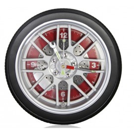 14" Diameter Tire Rim Clock Branded