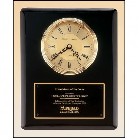 Custom Printed Black Piano Finish Vertical Wall Clock (10.5"x13")