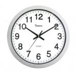 Custom Printed Impecca 14 Inch Sweep Movement Wall Clock Silver