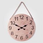 Retro Round Wooden Wall Clock with Rope Hanging Branded