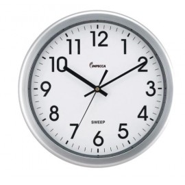 Custom Imprinted Impecca 12 Inch Quiet Movement Wall Clock Silver