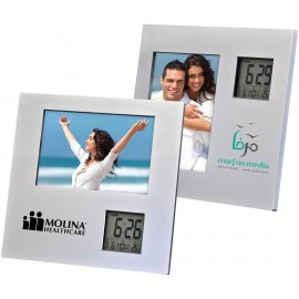 Photo Frame with 2 Way Clock Custom Imprinted  Photo Frame with 2 Way Clock Custom Imprinted
