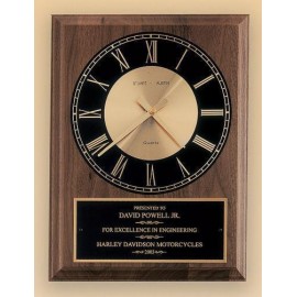American Walnut Vertical Wall Clock with Square Face 8 x 10" Branded