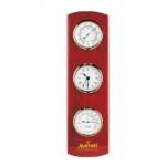 Wooden Wall Weather Station Clock Branded