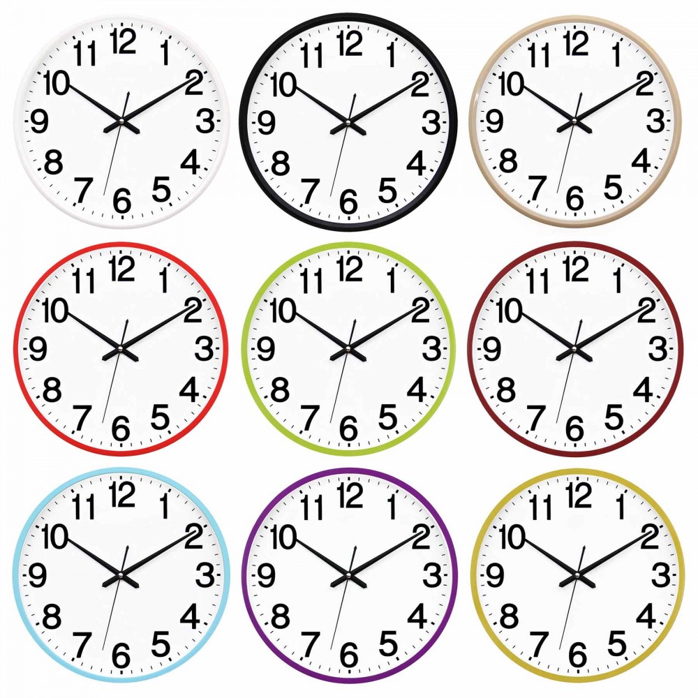 8" Non-Ticking Wall Clock Logo Printed