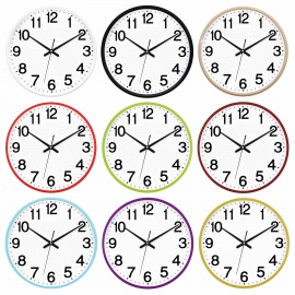 8" Non-Ticking Wall Clock Logo Printed