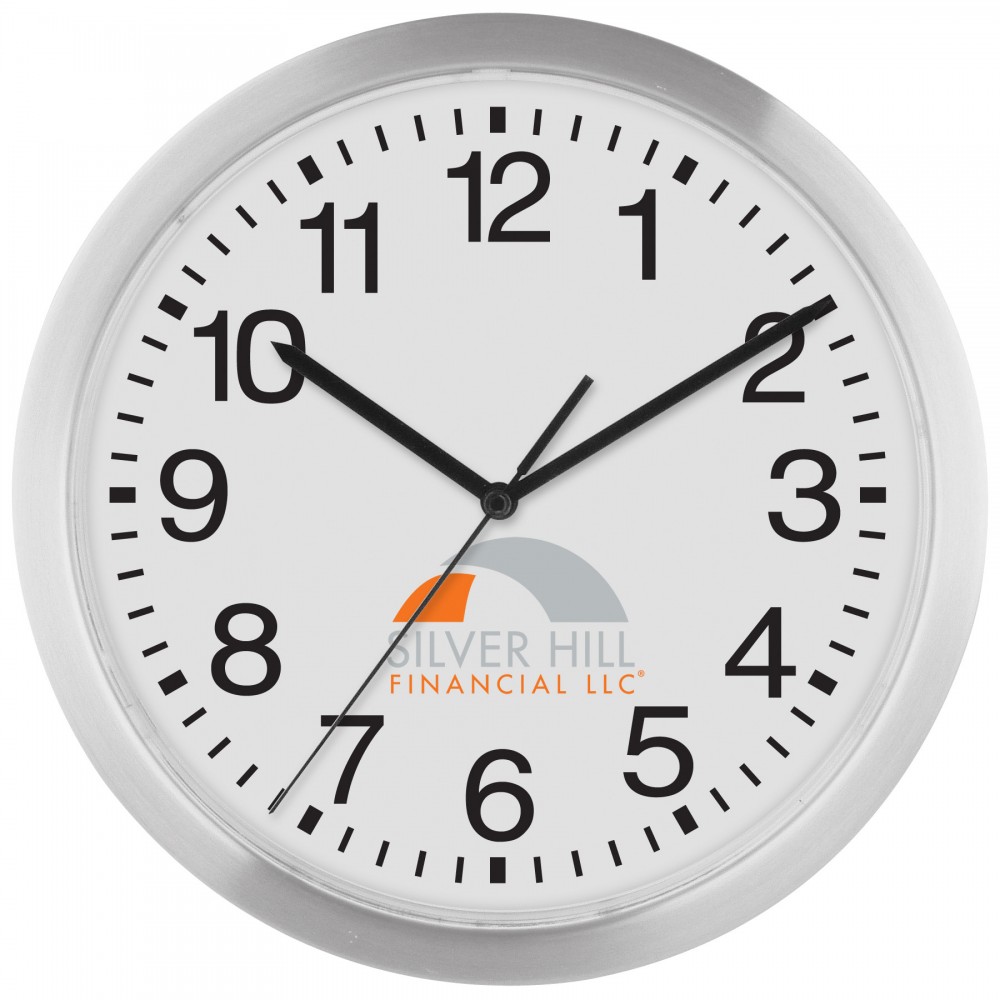 12" Slim Metal Wall Clock Logo Printed 12" Slim Metal Wall Clock Logo Printed