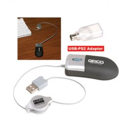 USB Retractable Optical Mini Mouse with Logo  USB Retractable Optical Mini Mouse with Logo