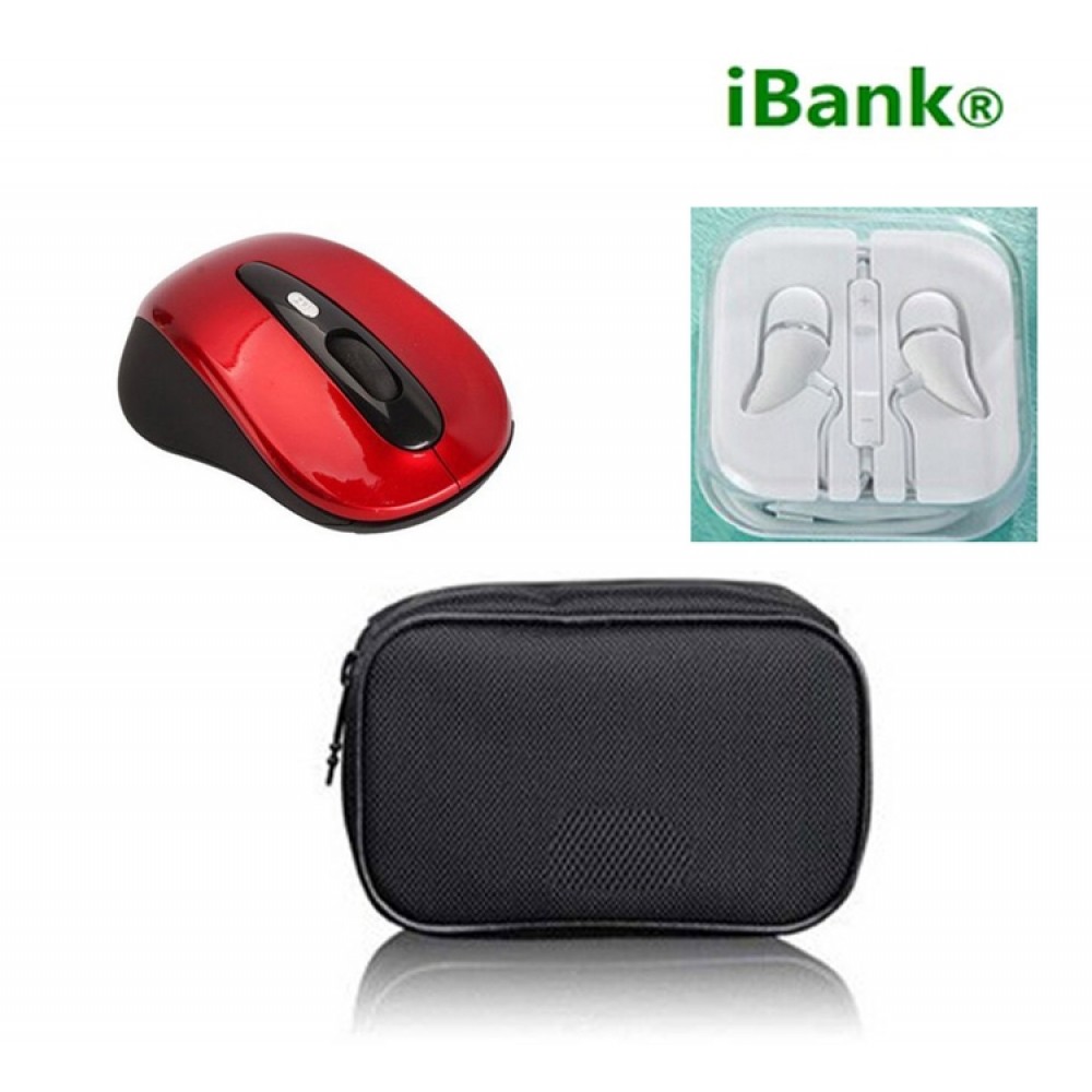 Custom Printed iBank(R)2.4GHz Wireless Mouse + Headphones with Mic Custom Printed iBank(R)2.4GHz Wireless Mouse + Headphones with Mic