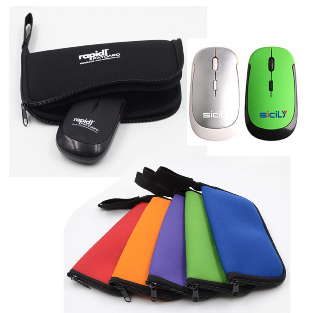 Portable gift set 2.4G wireless mouse and zipped mouse pad Branded Portable gift set 2.4G wireless mouse and zipped mouse pad Branded