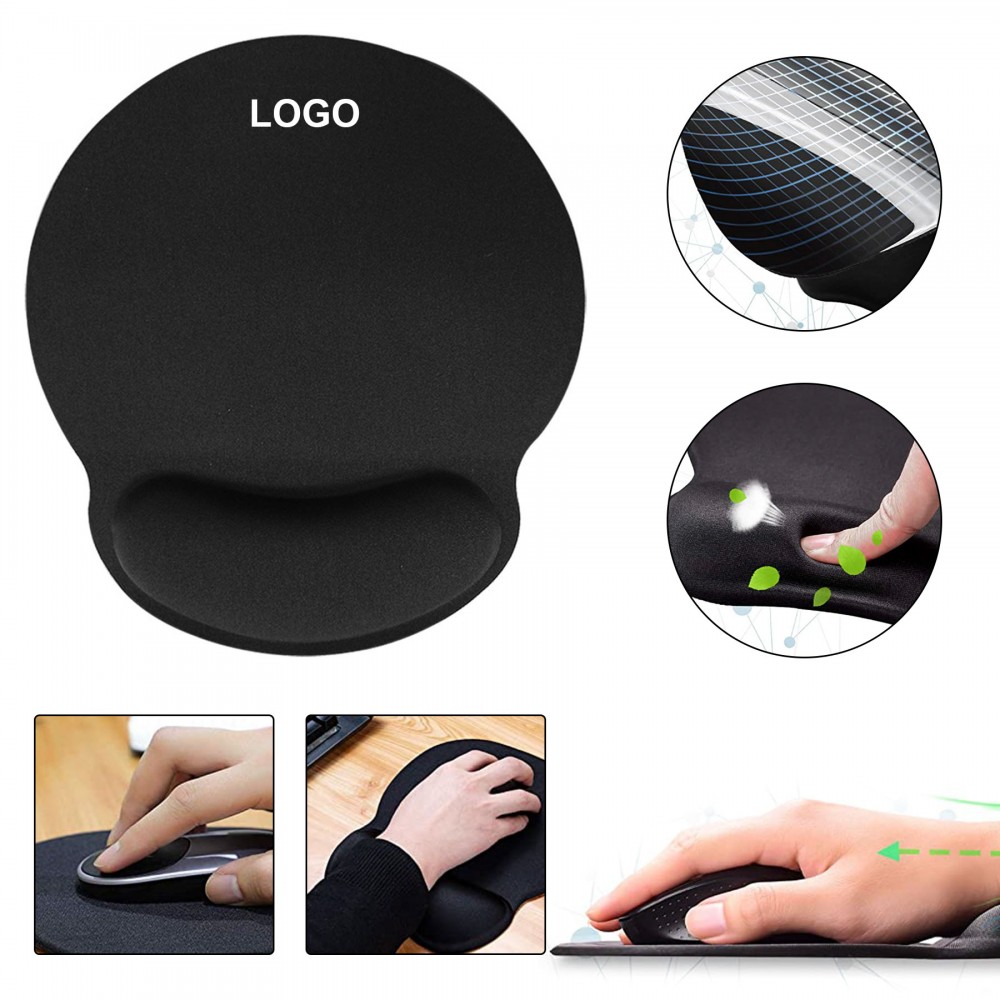 Non-slip PU Comfortable Computer Wrist Rest Mouse Pad with Logo