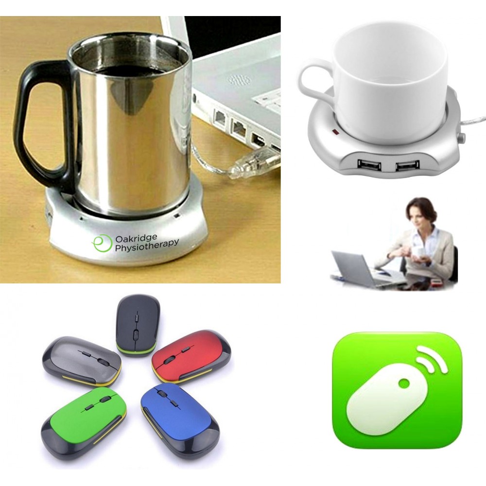 iBank(R)4 Port Hub+Cup Warmer+2.4GHz Wireless Mouse Custom Imprinted iBank(R)4 Port Hub+Cup Warmer+2.4GHz Wireless Mouse Custom Imprinted