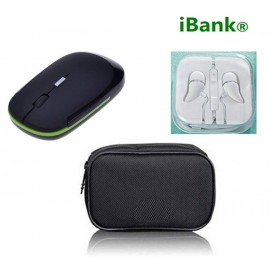 Custom Imprinted iBank(R)2.4GHz Wireless Mouse + Headphones with Mic