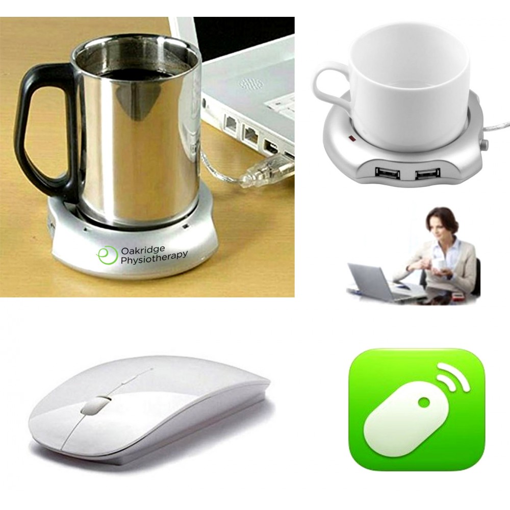 Custom Imprinted iBank(R)4 Port Hub+Cup Warmer+2.4GHz Wireless Mouse(White) Custom Imprinted iBank(R)4 Port Hub+Cup Warmer+2.4GHz Wireless Mouse(White)