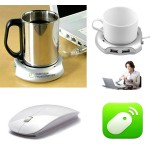 Custom Imprinted iBank(R)4 Port Hub+Cup Warmer+2.4GHz Wireless Mouse(White)
