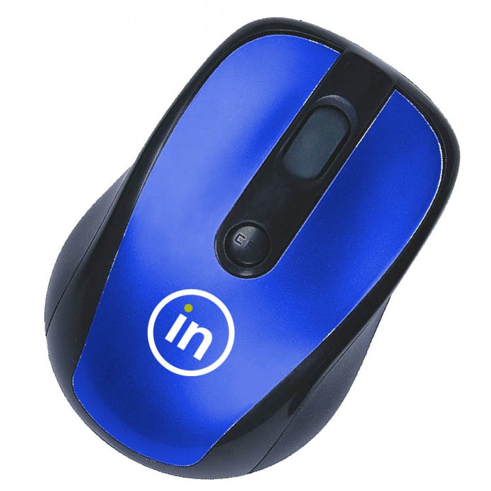 Promotional Optical Mouse w/ USB Receiver & Black Trim Wireless - AIR PRICE