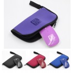Custom Imprinted Portable computer accessories 2.4G folding wireless mouse and zipped mouse pad