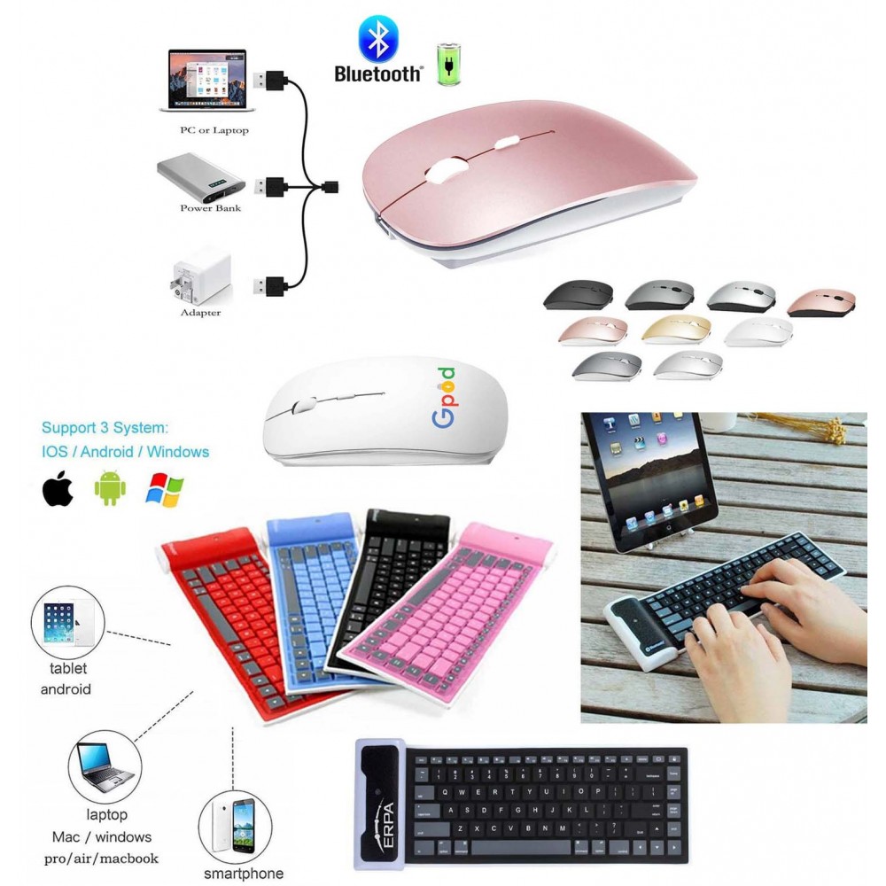iBank(R) Bluetooth Mouse for MacBook /Laptop / iMac/ iPad + Foldable Keyboard (Gold) Custom Imprinted iBank(R) Bluetooth Mouse for MacBook /Laptop / iMac/ iPad + Foldable Keyboard (Gold) Custom Imprinted