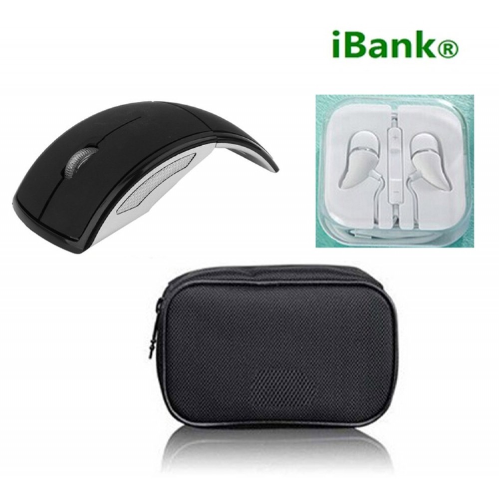 Logo Printed iBank2.4GHz Wireless Mouse + Headphones with Mic