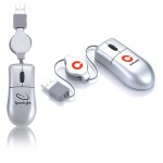 Portable Optical Mouse with USB Cord Branded