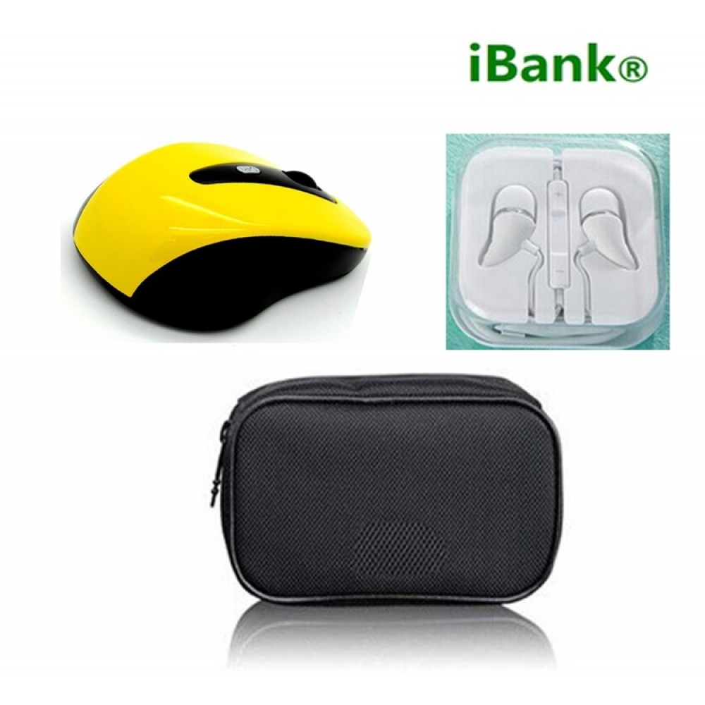 Custom Printed iBank(R)2.4GHz Wireless Mouse + Headphones with Mic Custom Printed iBank(R)2.4GHz Wireless Mouse + Headphones with Mic