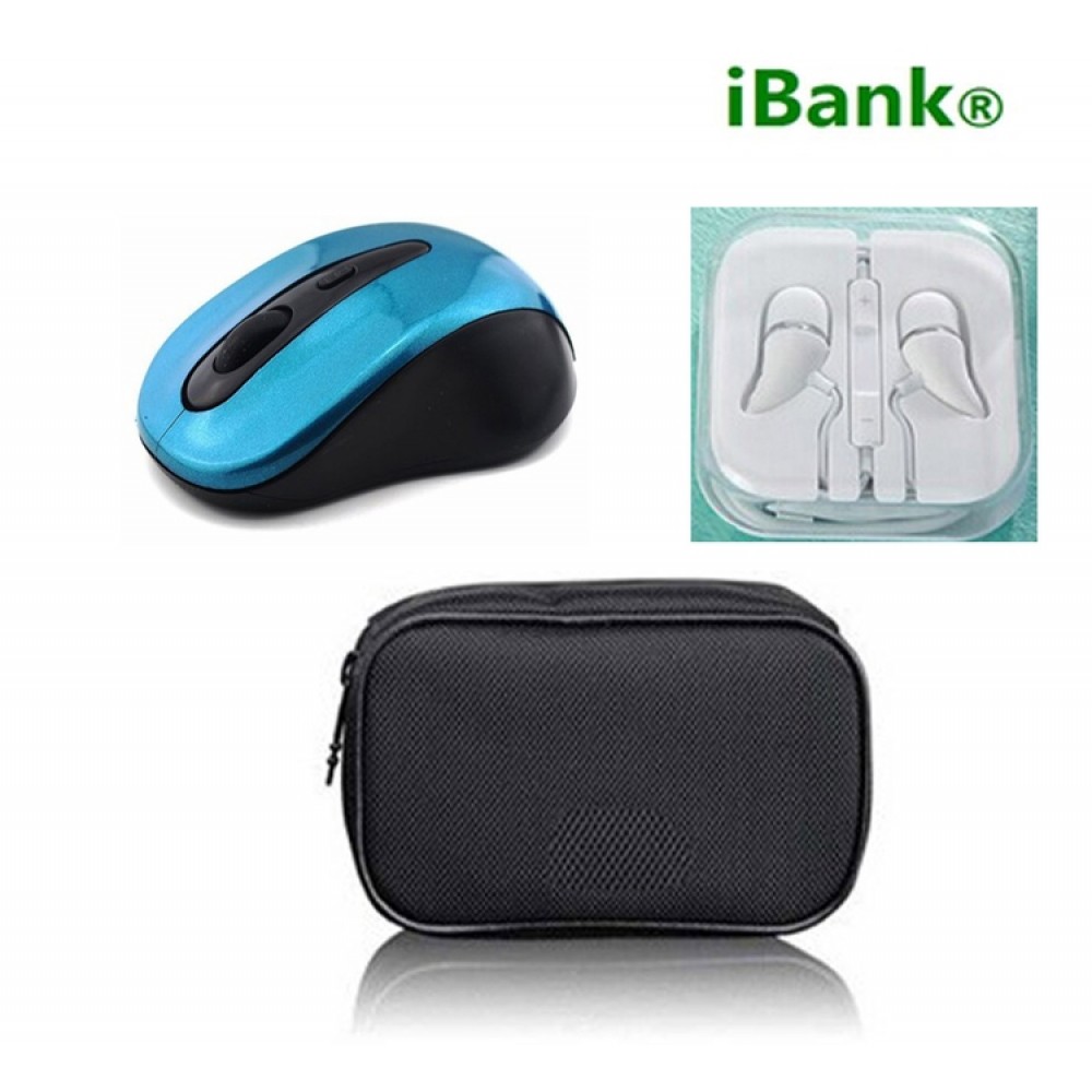 Custom Printed iBank(R)2.4GHz Wireless Mouse + Headphones with Mic Custom Printed iBank(R)2.4GHz Wireless Mouse + Headphones with Mic