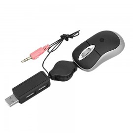 Customized 3-in-1 Super Mini Optical USB Mouse with 2 USB Ports & Microphone  Customized 3-in-1 Super Mini Optical USB Mouse with 2 USB Ports & Microphone