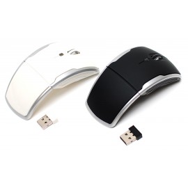 2.4Ghz Wireless Optical Mouse, Folds to Compact Travel Size with Logo