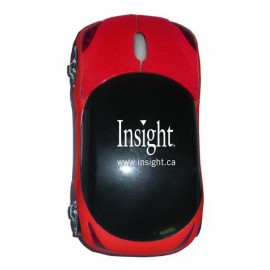 Personalized Sporty Car Optical Mouse w/ Headlights & Black Trim Wired