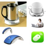 iBank(R)4 Port Hub+Cup Warmer+2.4GHz Wireless Mouse(Blue) Logo Printed