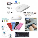 iBank(R) Bluetooth Mouse for MacBook /Laptop / iMac/ iPad + Foldable Keyboard (White) Custom Imprinted