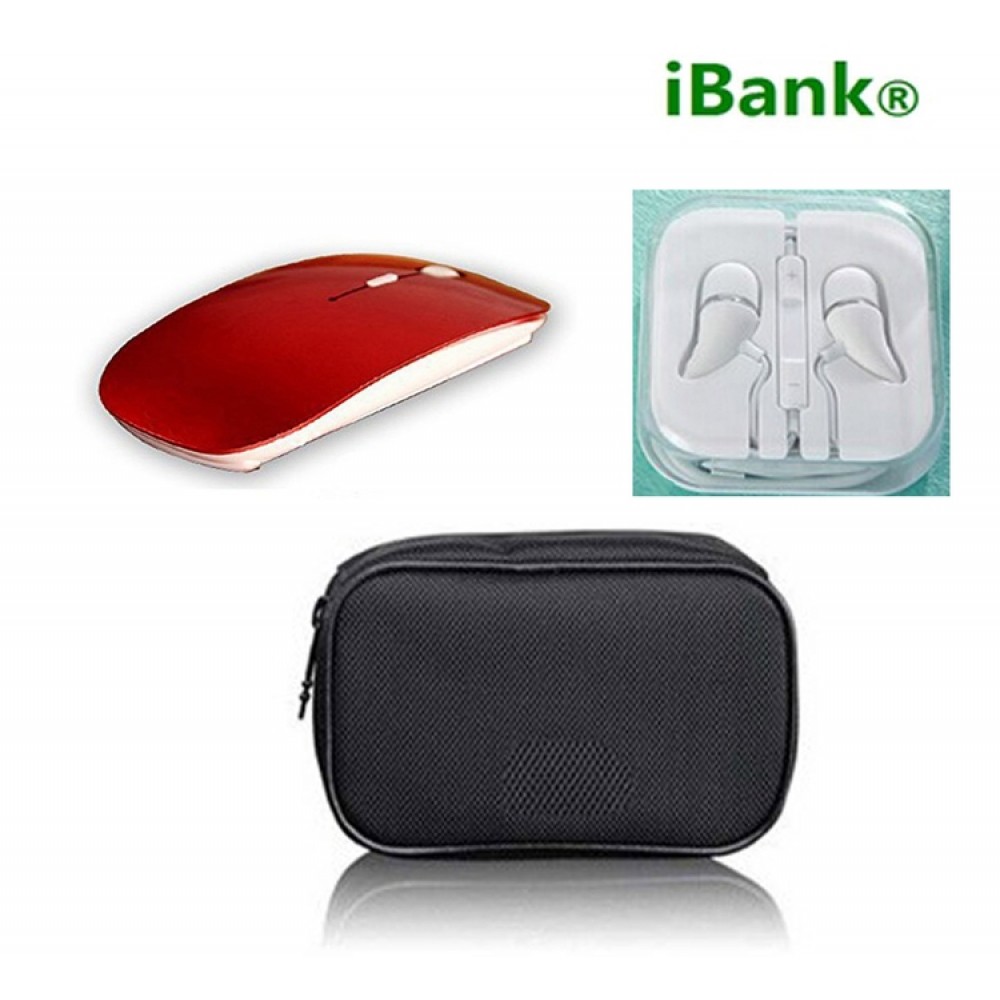 Custom Imprinted iBank(R)2.4GHz Wireless Mouse + Headphones with Mic Custom Imprinted iBank(R)2.4GHz Wireless Mouse + Headphones with Mic