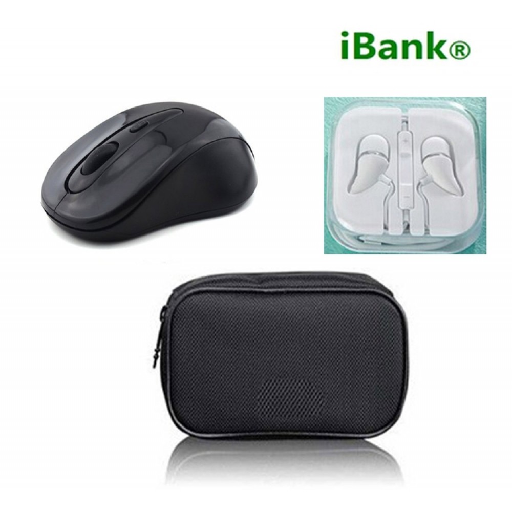 Custom Printed iBank(R)2.4GHz Wireless Mouse + Headphones with Mic Custom Printed iBank(R)2.4GHz Wireless Mouse + Headphones with Mic